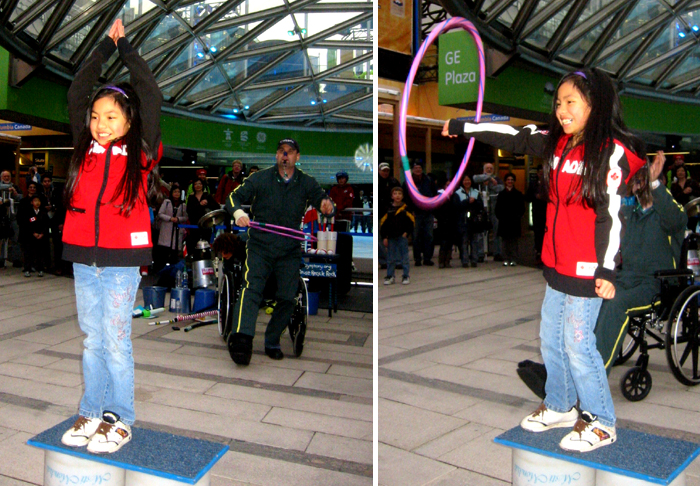Performing at Robson Square in downtown Vancouver